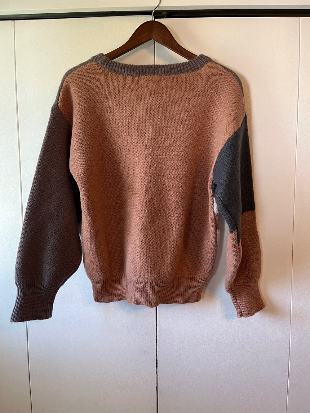 Universal Thread Women's Crewneck Colorblock Sweater in Brown, Gray, Cream - Picture 3 of 3